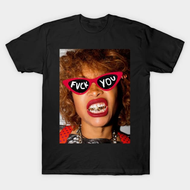 Erykah Badu f*ck Style Trand Glasses T-Shirt by Dis-WayPorartgallery